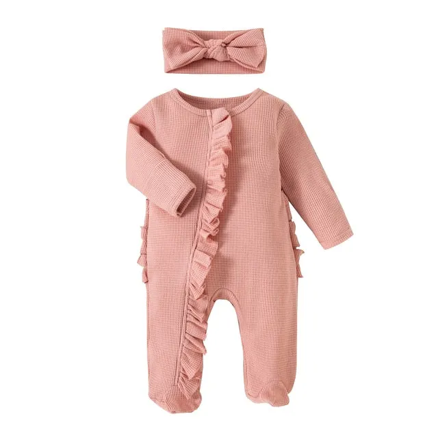 MATILDA Waffle Knit Jumpsuit with Headband