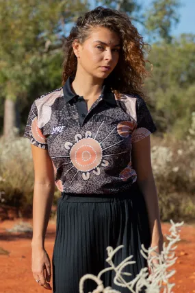 Meeting At The River Recycled UPF50  Women's Fitted Polo Shirt