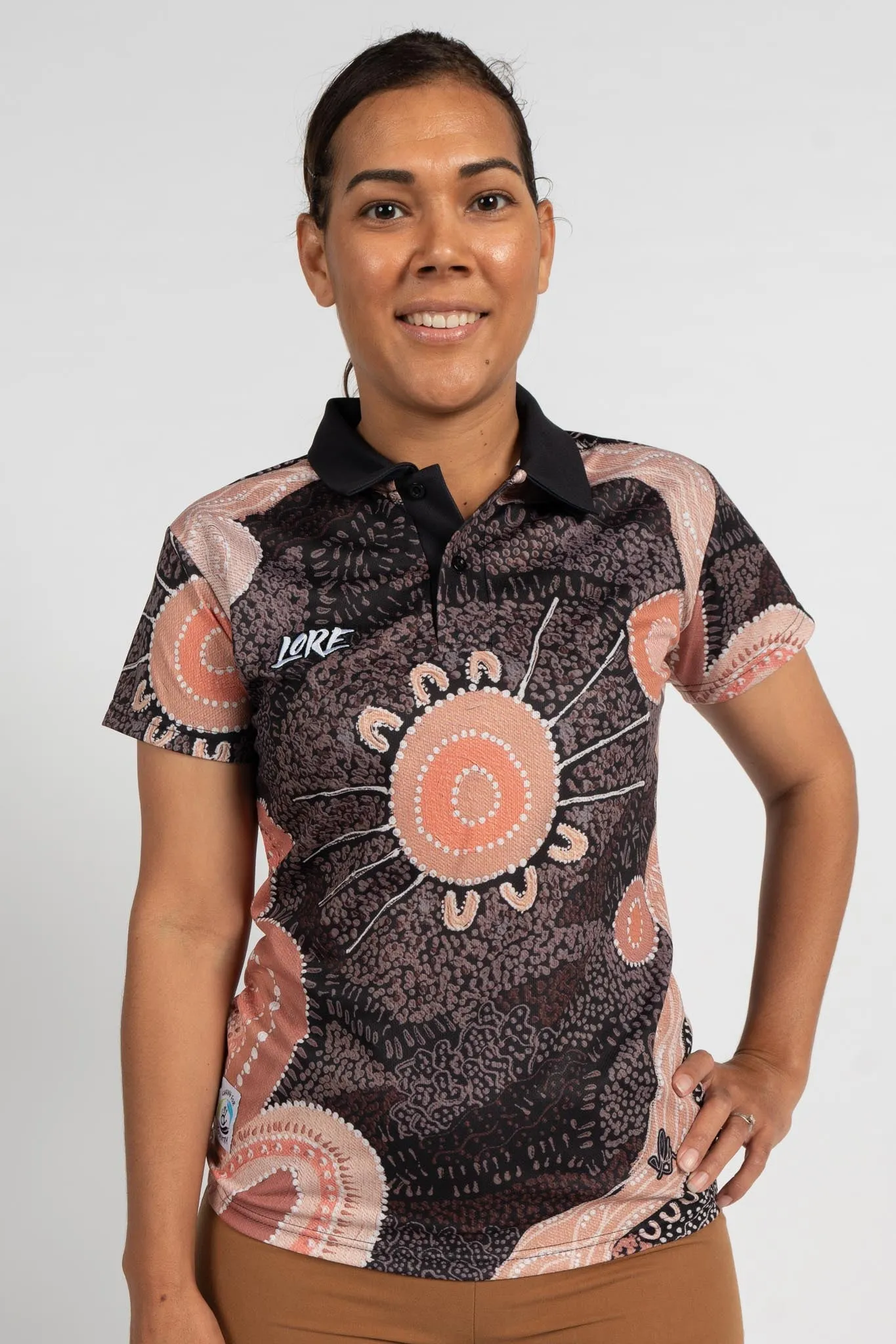 Meeting At The River Recycled UPF50  Women's Fitted Polo Shirt