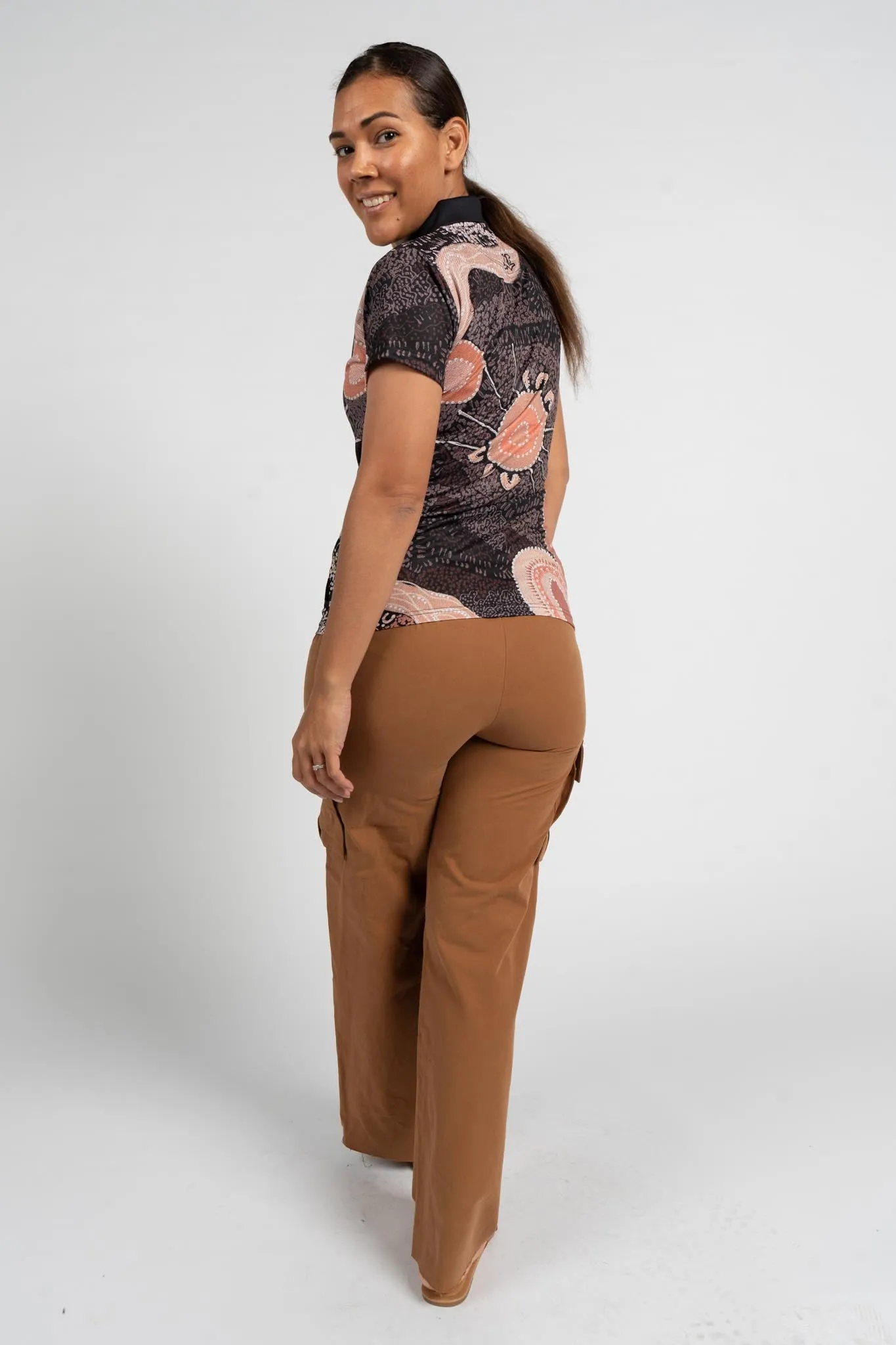 Meeting At The River Recycled UPF50  Women's Fitted Polo Shirt