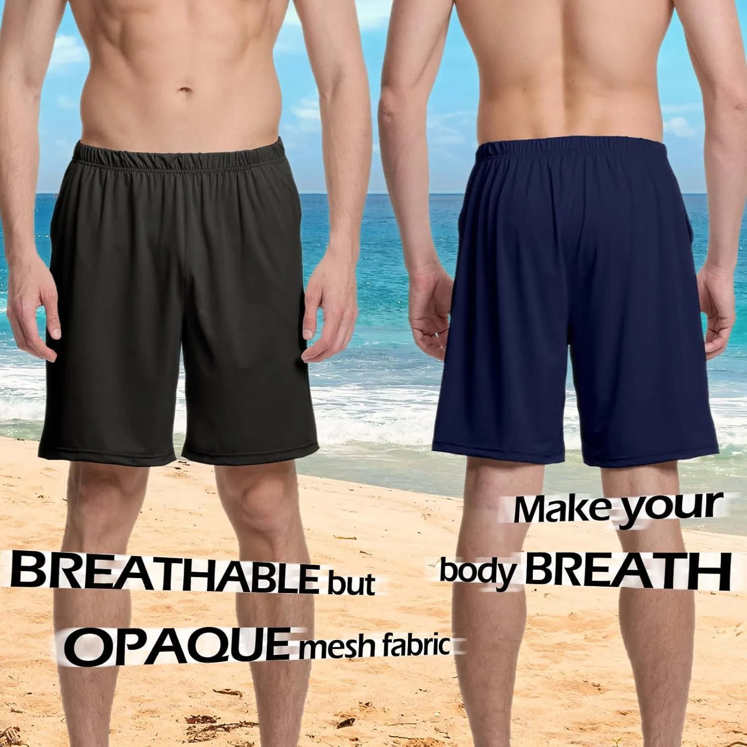 Mens Athletic Running Shorts 2 Pack Quick Dry with Pocket Gym Workout Shorts for Men Swim Trunks Board Pajama