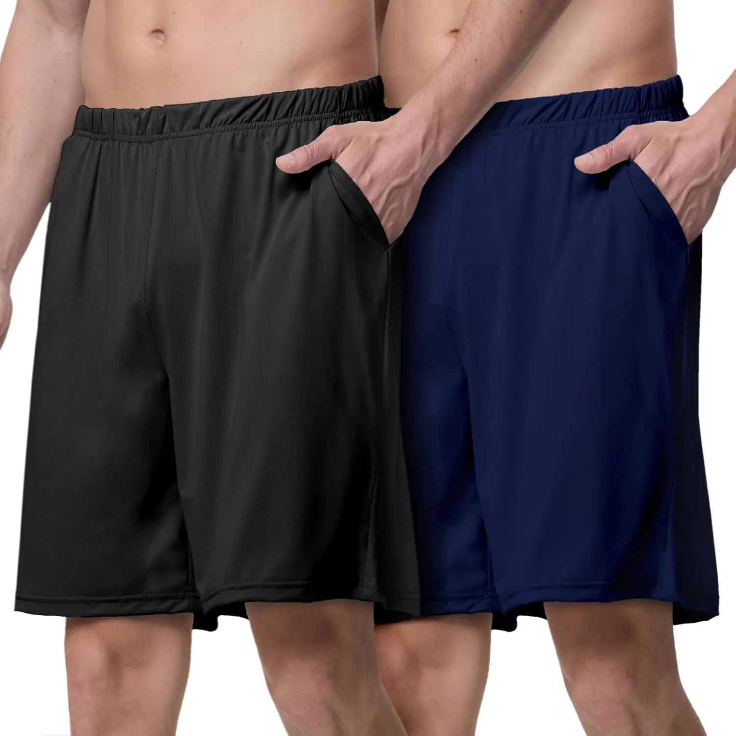 Mens Athletic Running Shorts 2 Pack Quick Dry with Pocket Gym Workout Shorts for Men Swim Trunks Board Pajama