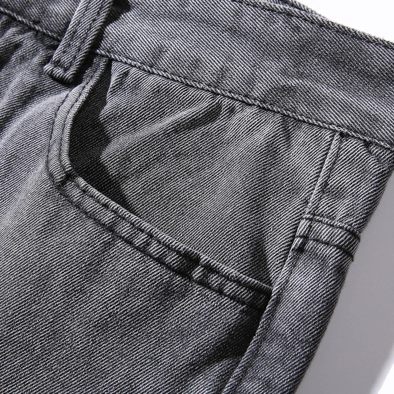 Men's Regular Fit Solid Comfort Basic Jeans Lightweight Streetwear Denim Pants Straight Leg Outdoor Jeans Trouser