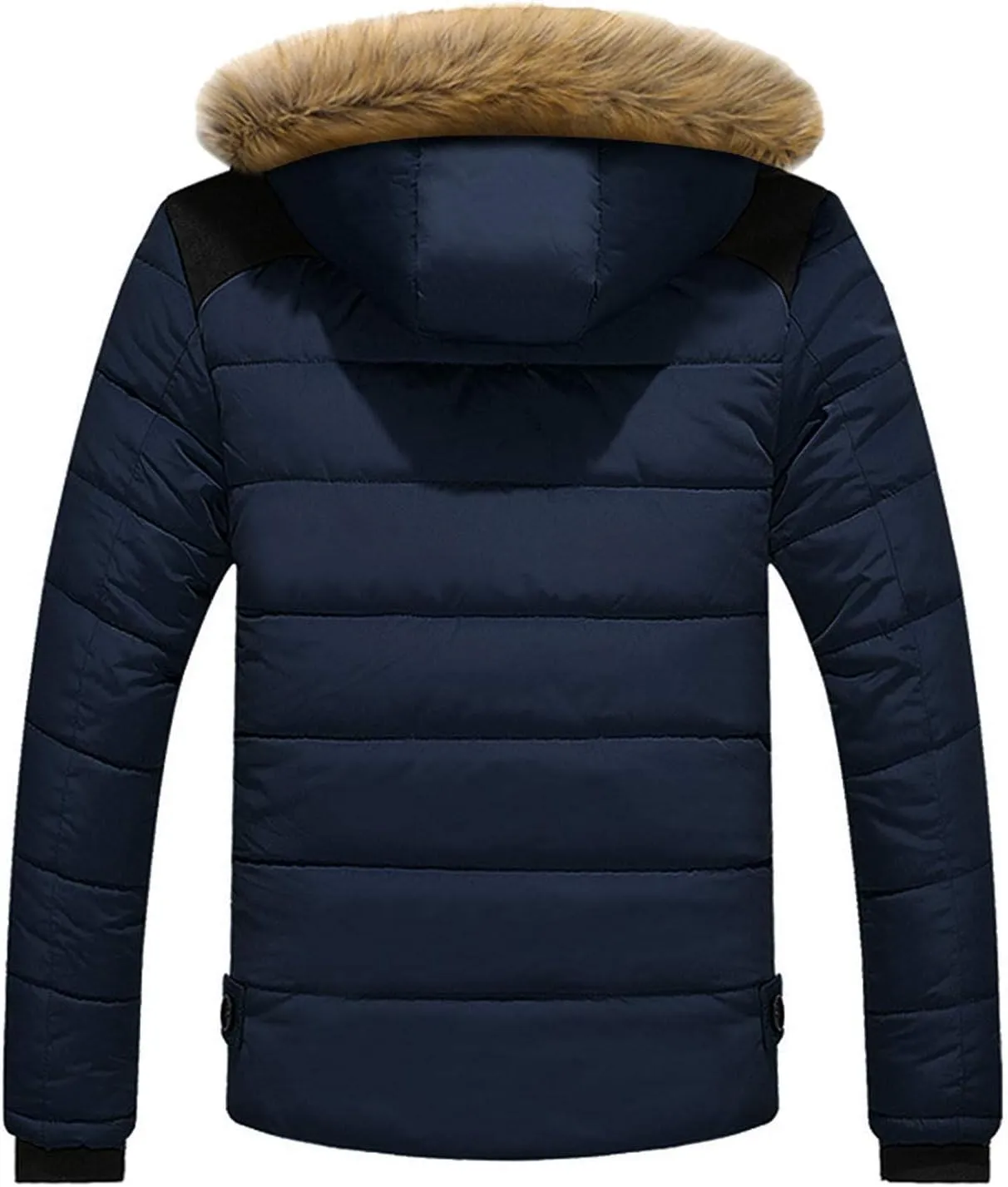 Men's Winter Jackets Soft Zip Up Quilted Long Sleeve Lightweight Hooded Jackets Winter Thicken Warm Jacket for Men