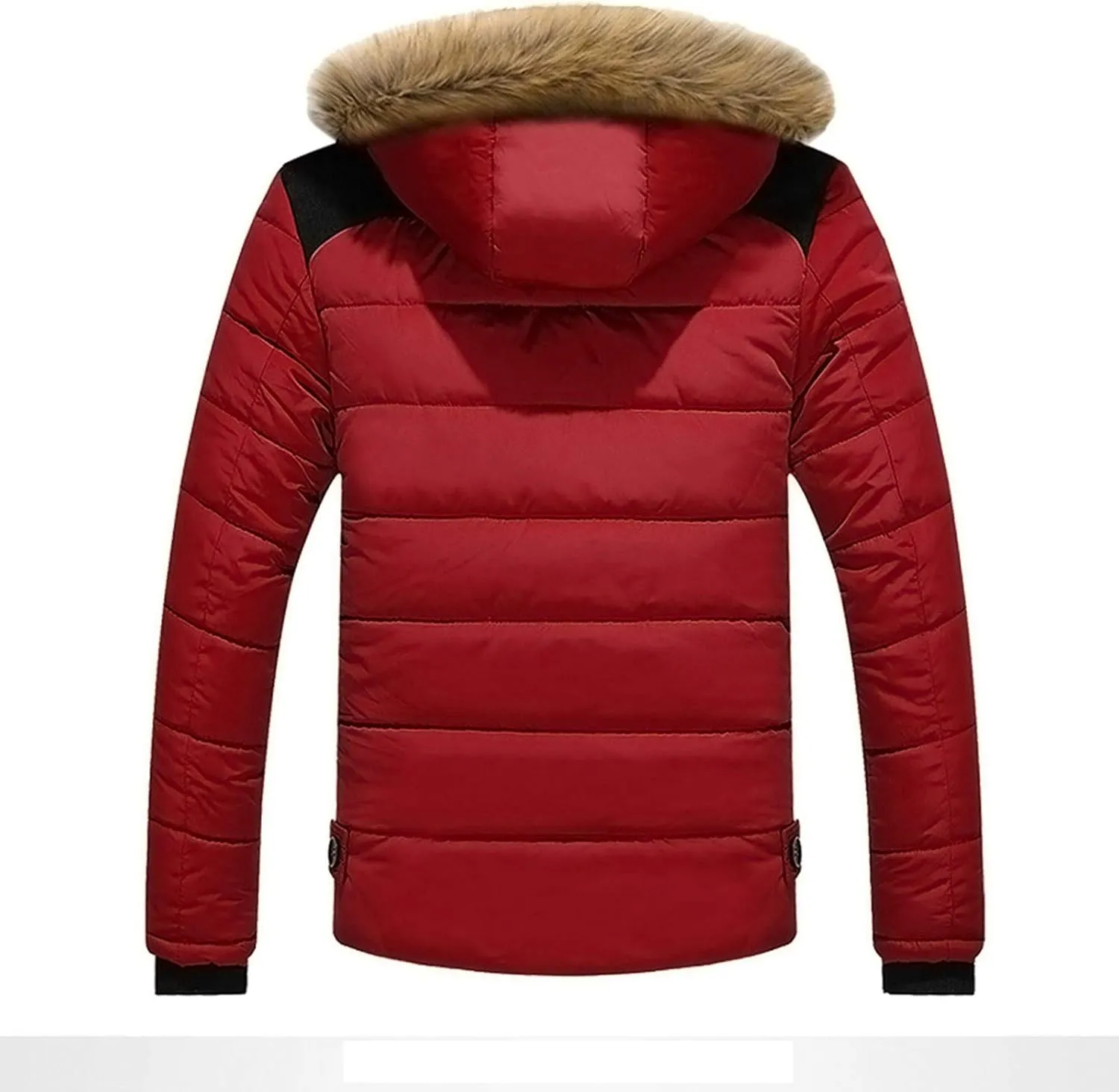Men's Winter Jackets Soft Zip Up Quilted Long Sleeve Lightweight Hooded Jackets Winter Thicken Warm Jacket for Men