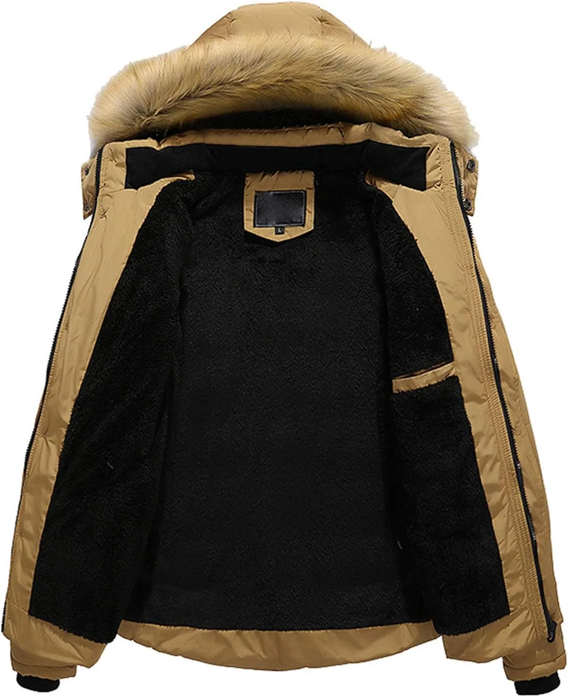 Men's Winter Jackets Soft Zip Up Quilted Long Sleeve Lightweight Hooded Jackets Winter Thicken Warm Jacket for Men