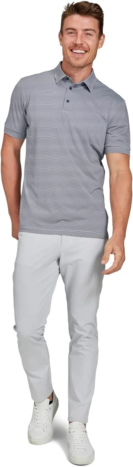Mizzen Main Versa Men's Performance Short-Sleeve Polo - Lightweight, Moisture-Wicking, UPF 50 , 4-Way Stretch - Trim Fit