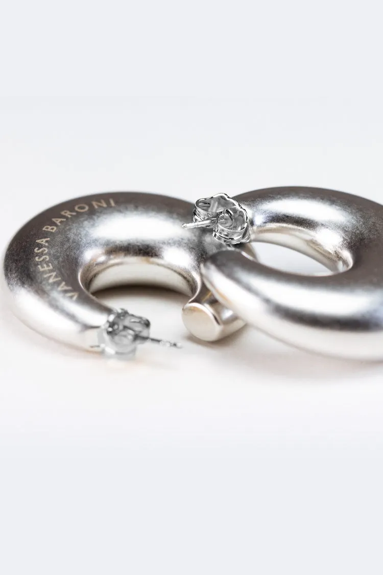 Moon Earring in Silver Vintage