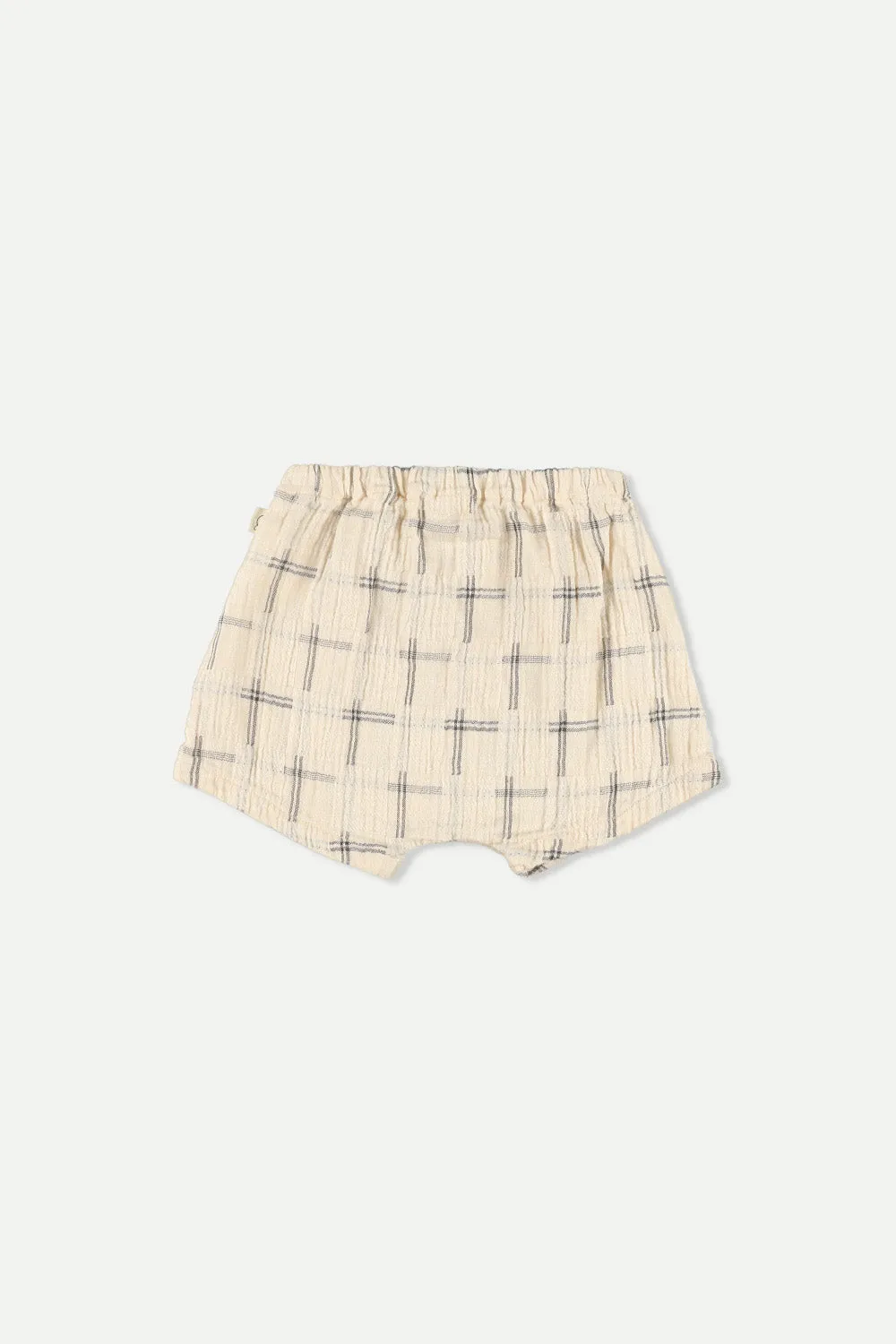 Organic plaid muslin baby shorts