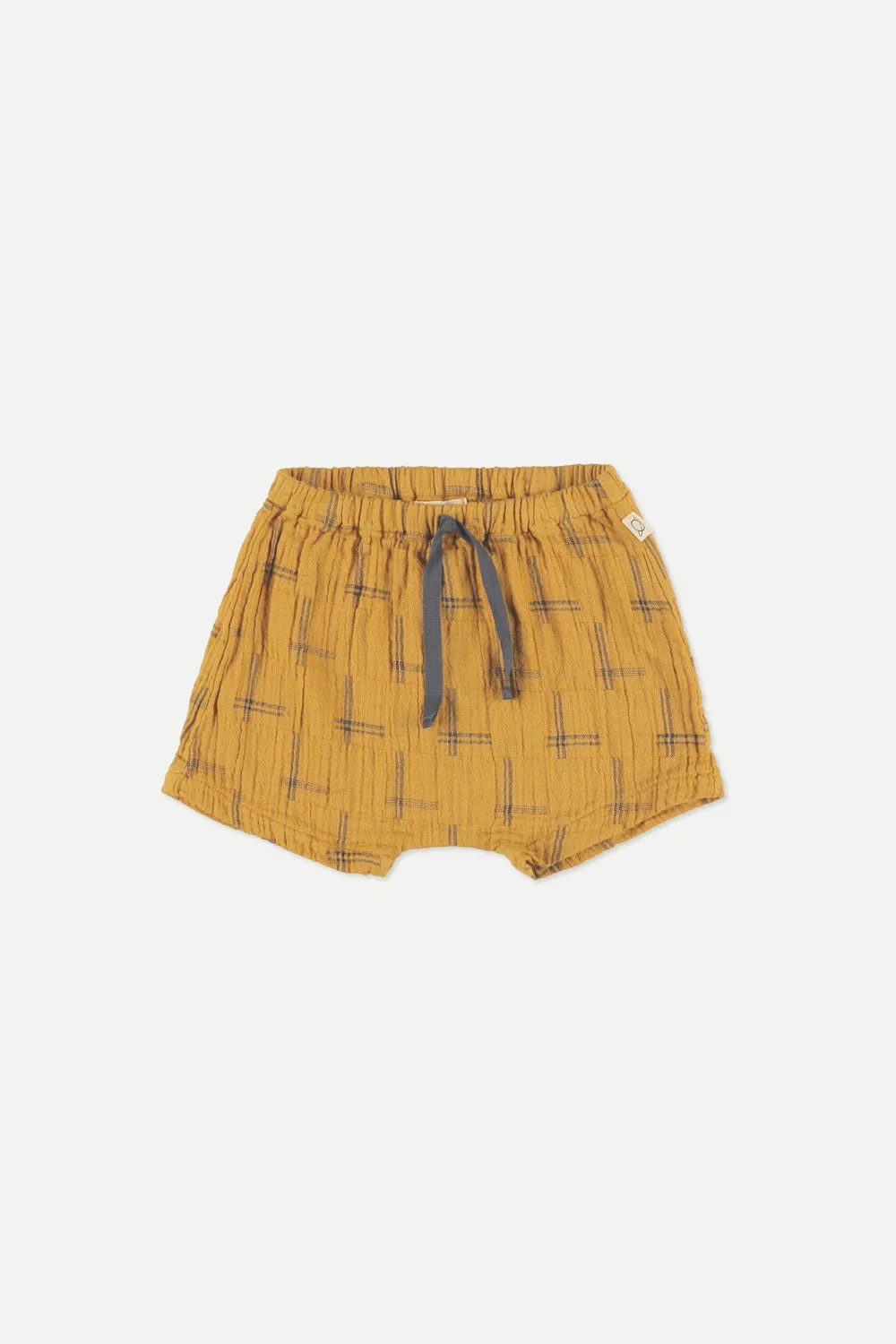 Organic plaid muslin baby shorts