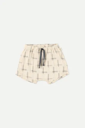 Organic plaid muslin baby shorts