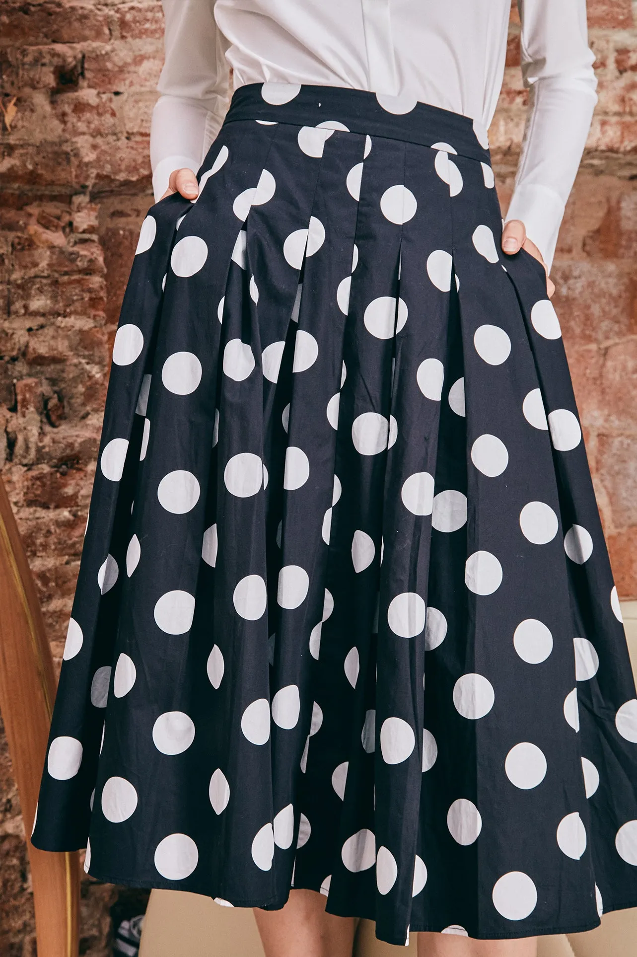 POLKA DOTY PRINT SKIRT