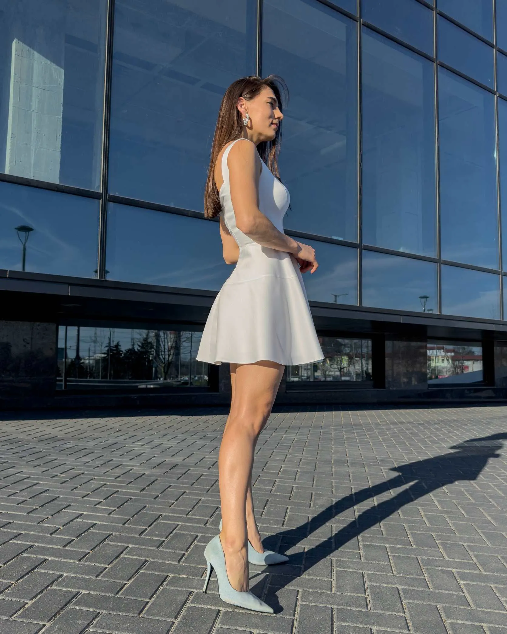 Rochie alba eleganta scurta