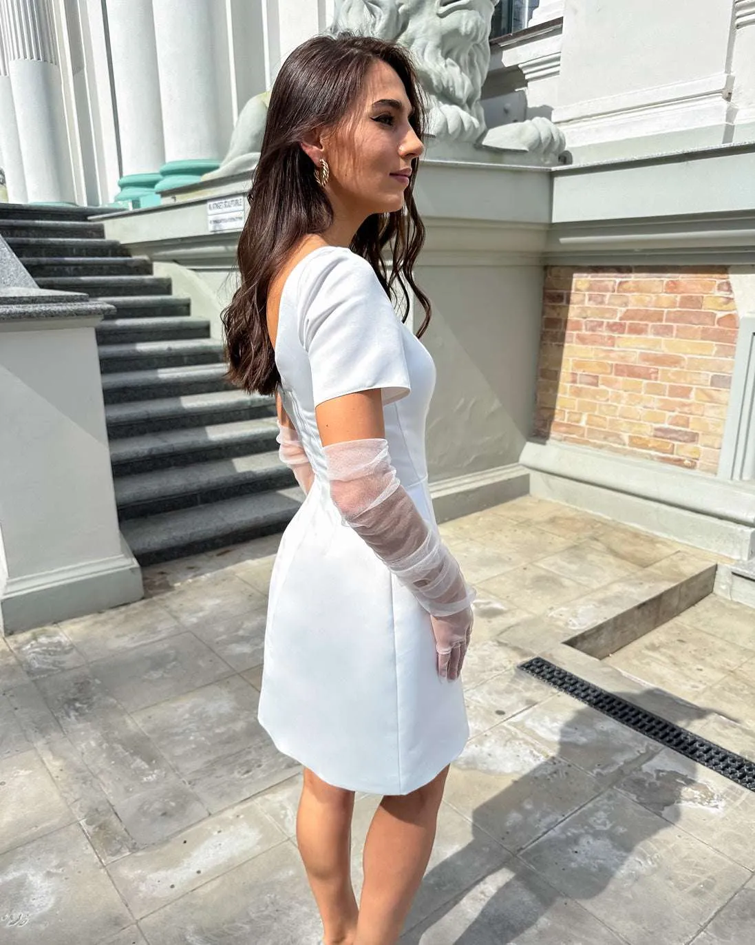 Rochie alba scurta cununie civila