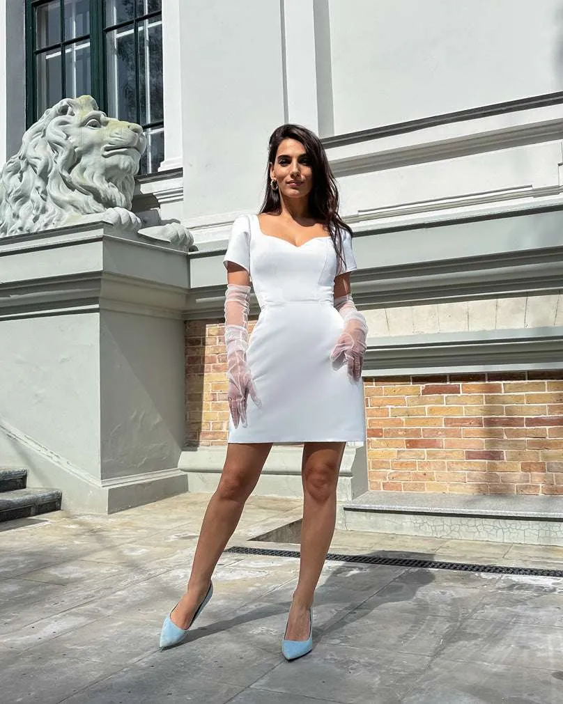 Rochie alba scurta cununie civila