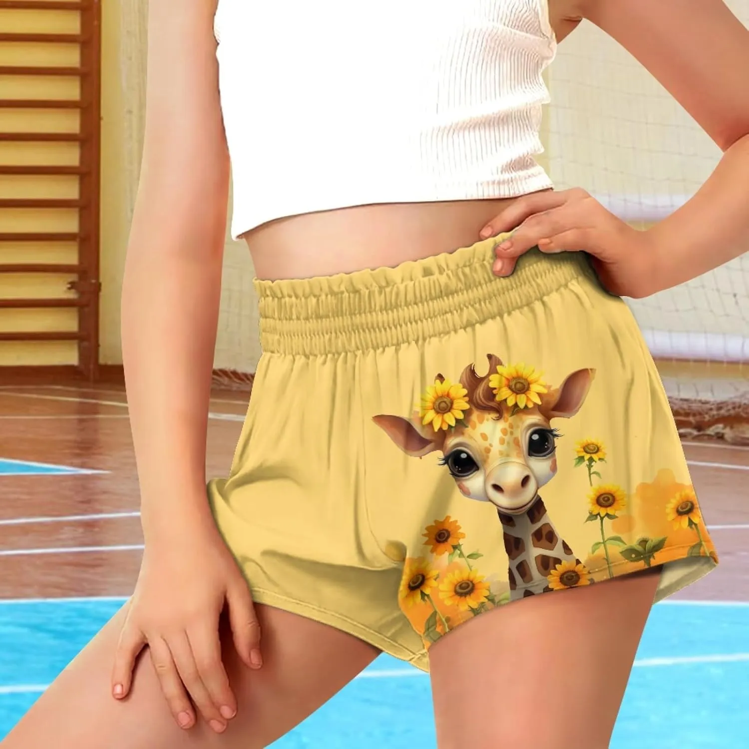 Shorts for Girls 1-16 Years Old Kids Clothes High Waist Athletic with Pockets
