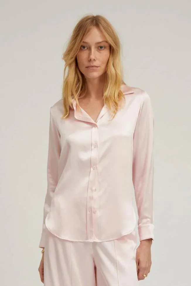 Silk Fitted Button Up