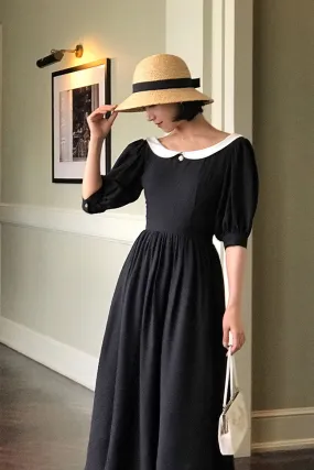 Small Black Dress with Open Back J034