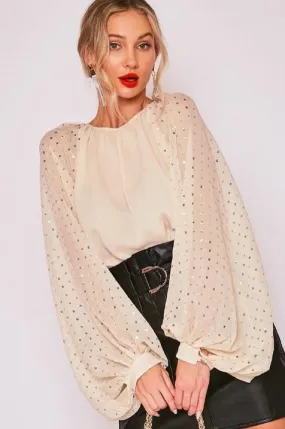 Sparkle and Shine Sequin Sleeve Top