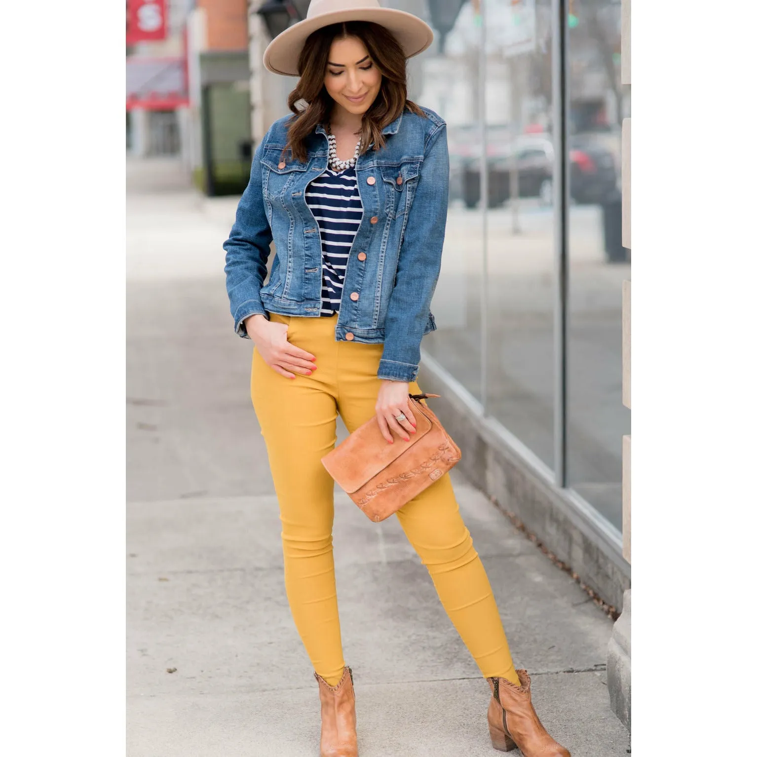 Striped V Neck Tee
