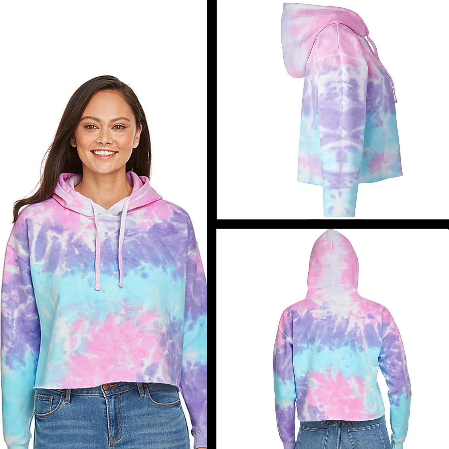Teacher Pastel Rainbow Cropped Fleece Hoodie, Soft & Cozy Fabric, Trendy Fit, Stylish Pullover