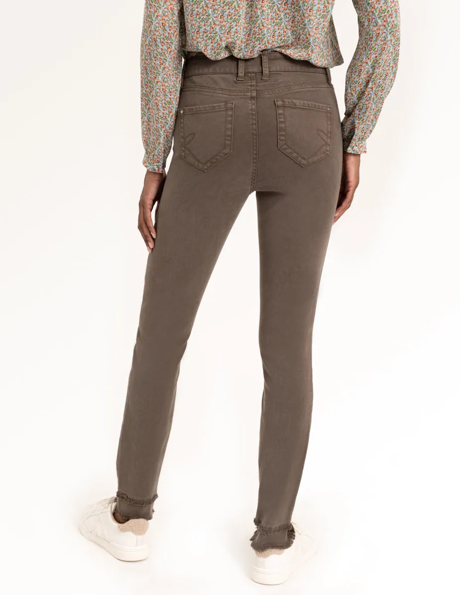 Tencel Ankle Jeans With Fray Hem