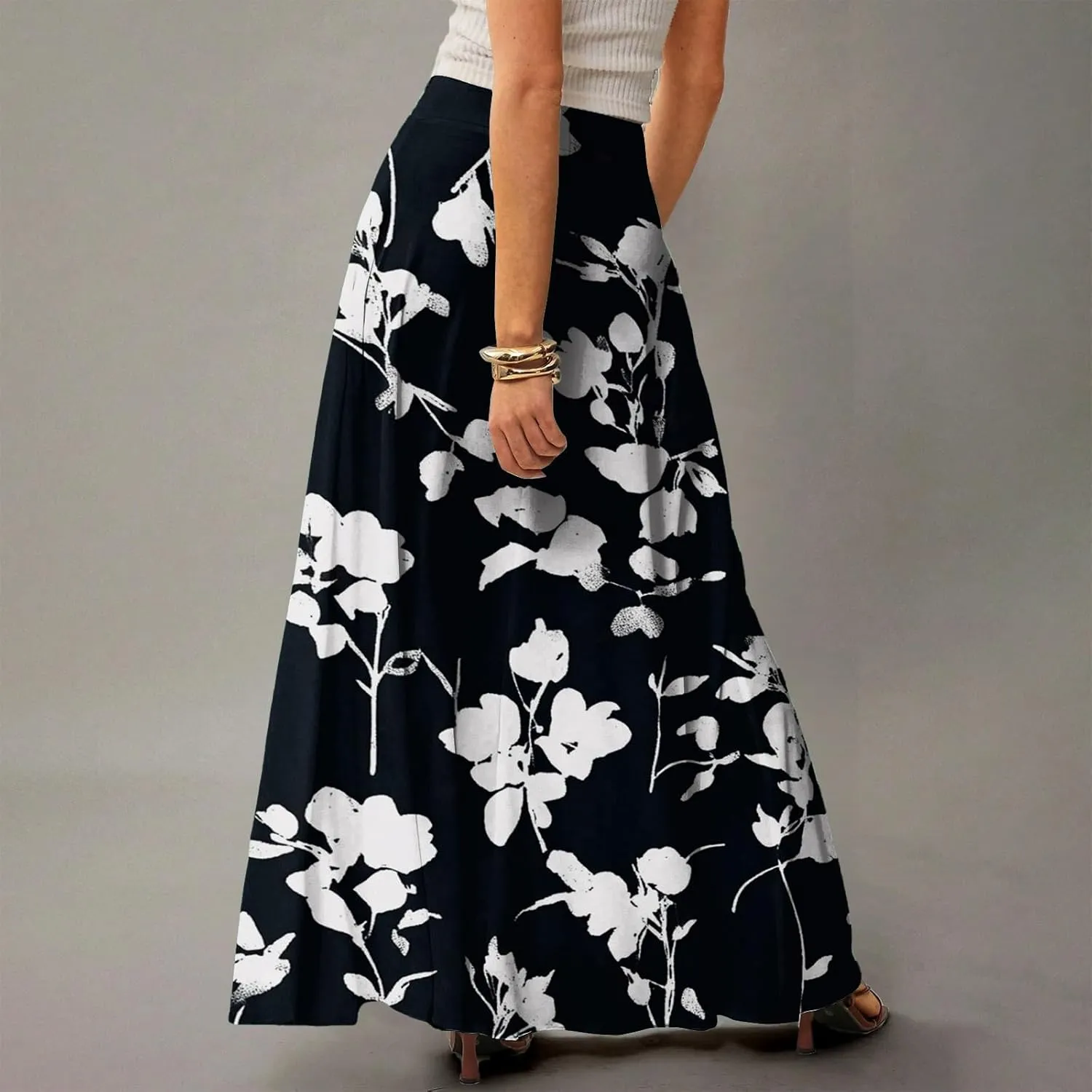 Trendy Women's Skirts, Boho Vacation Summer Casual Flowy Beach Womens Skirts