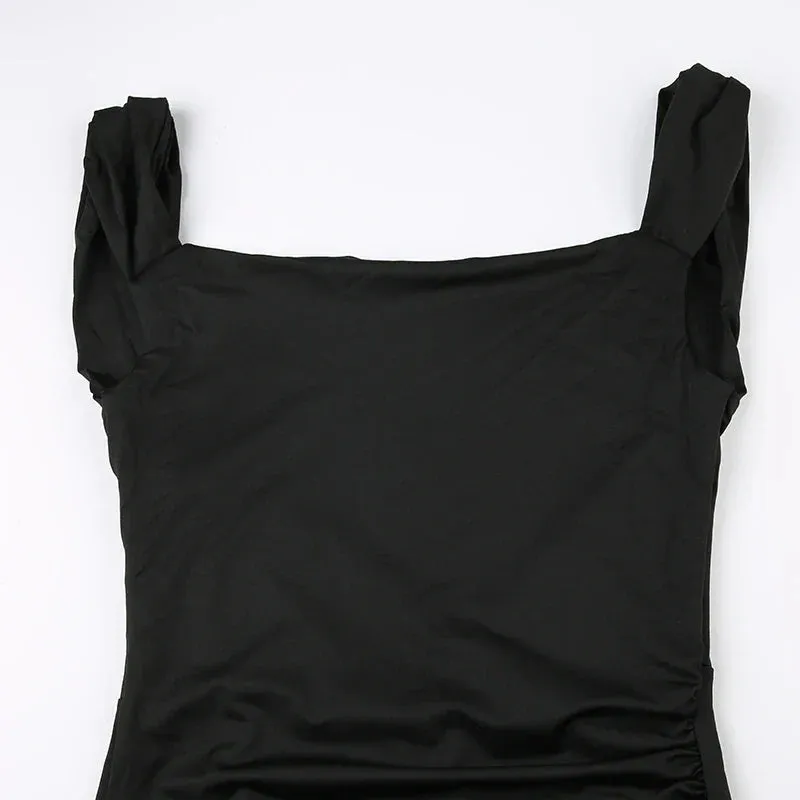 Uniwim Elegant Backless Split Tie-Up Bow Dress