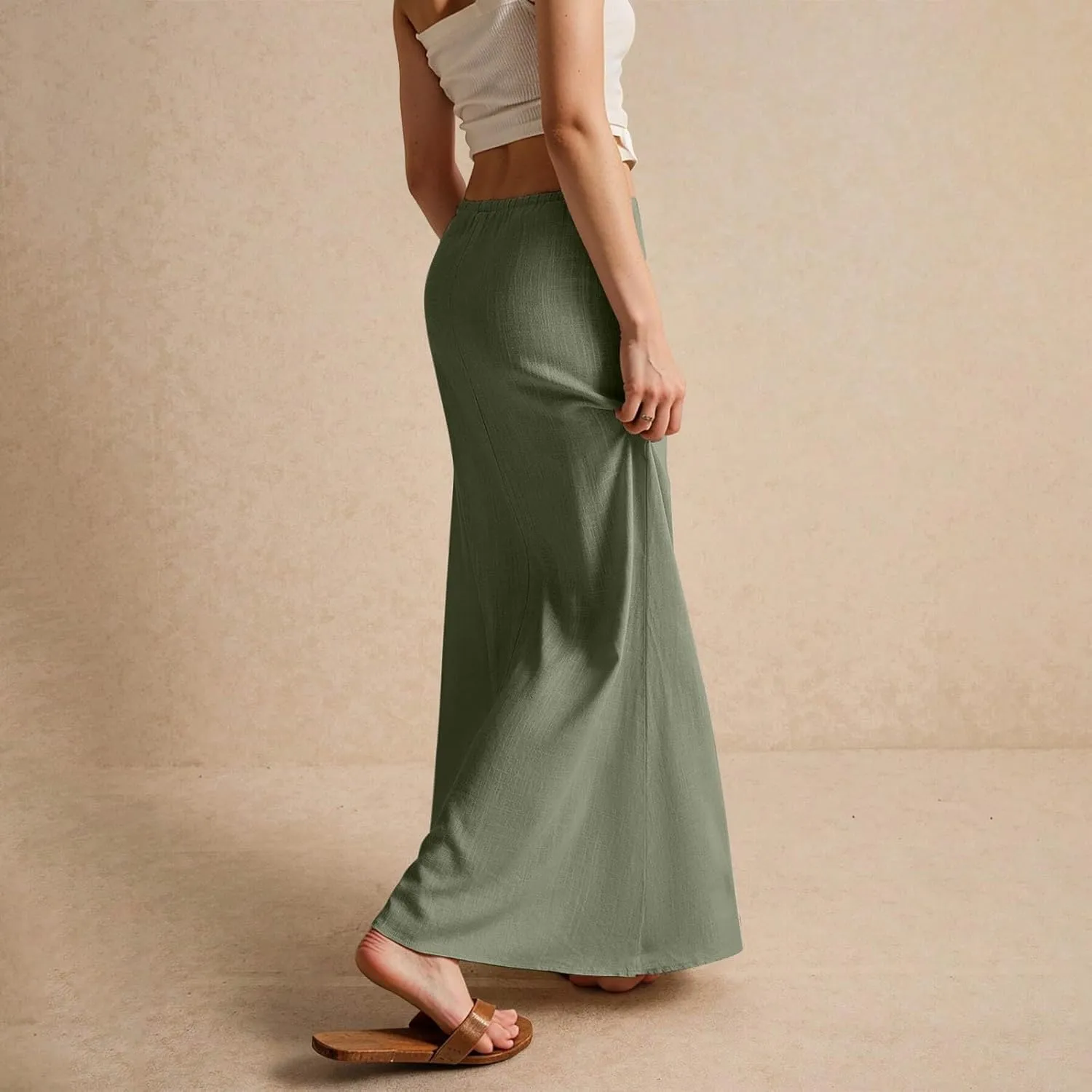 Vacation Skirts for Women, Beach Trendy Maxi Casual Solid Color Womens Skirts
