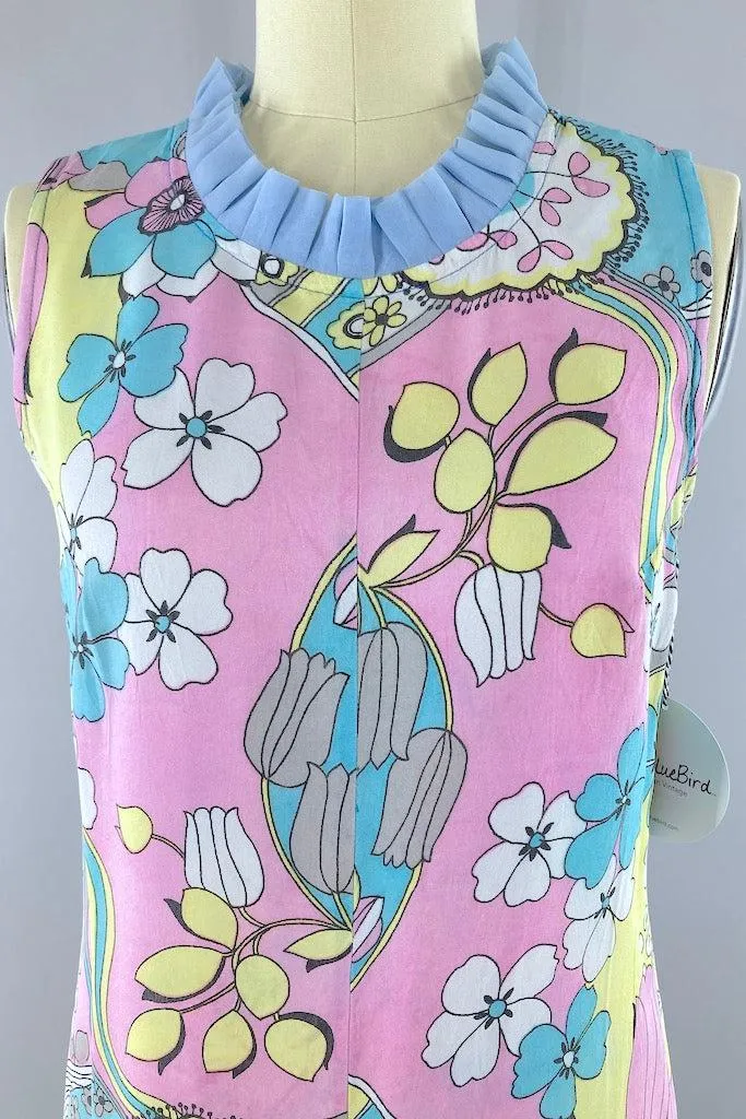 Vintage 60s Mod Floral Print Jumpsuit