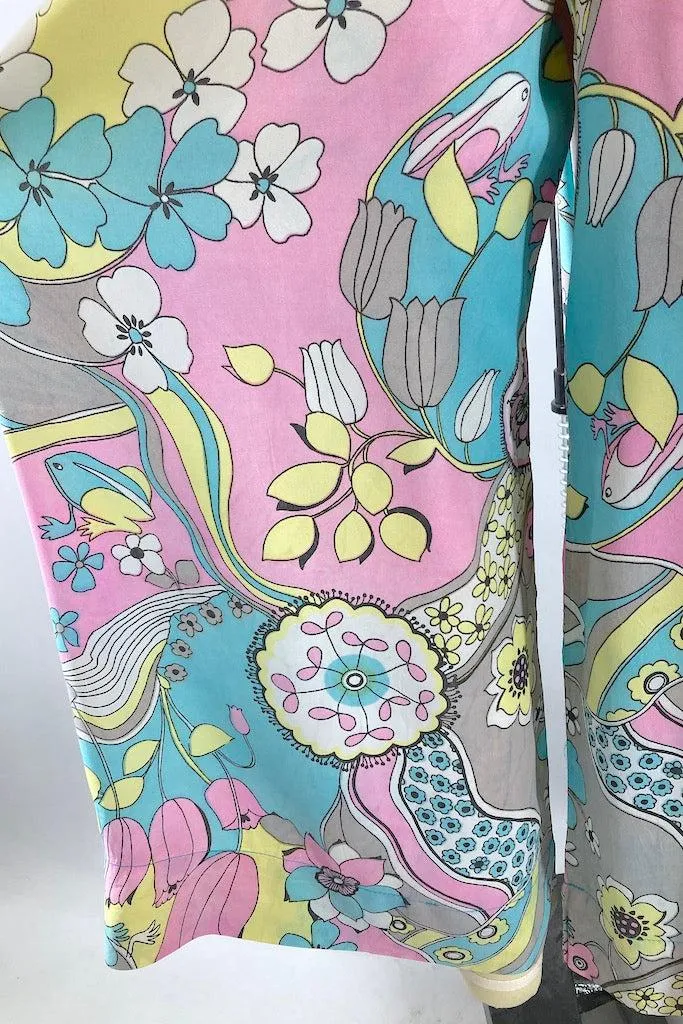 Vintage 60s Mod Floral Print Jumpsuit