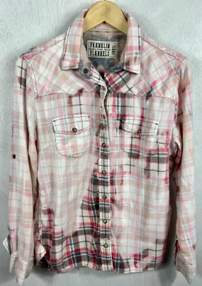 Vintage Western Style Pink, Grey and White Lightweight Cotton Size Small