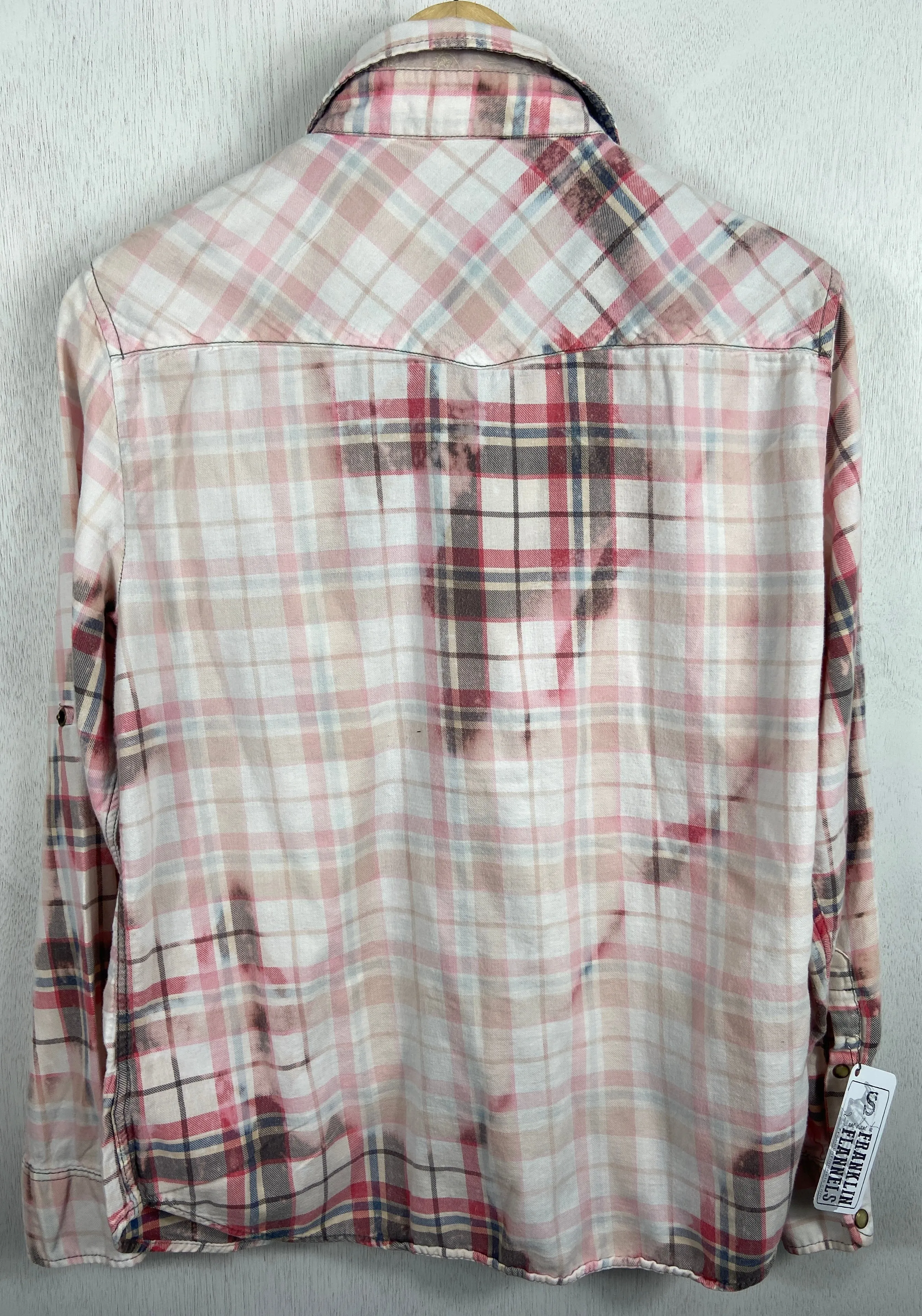 Vintage Western Style Pink, Grey and White Lightweight Cotton Size Small