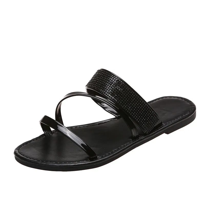 Wholesale Large Size Rhinestone Breathable Casual Sandals