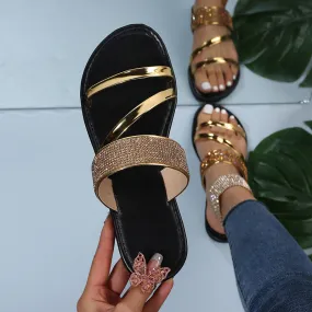 Wholesale Large Size Rhinestone Breathable Casual Sandals
