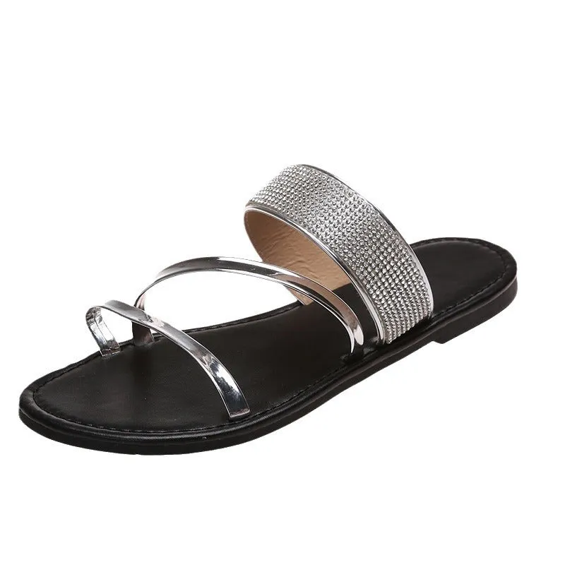 Wholesale Large Size Rhinestone Breathable Casual Sandals