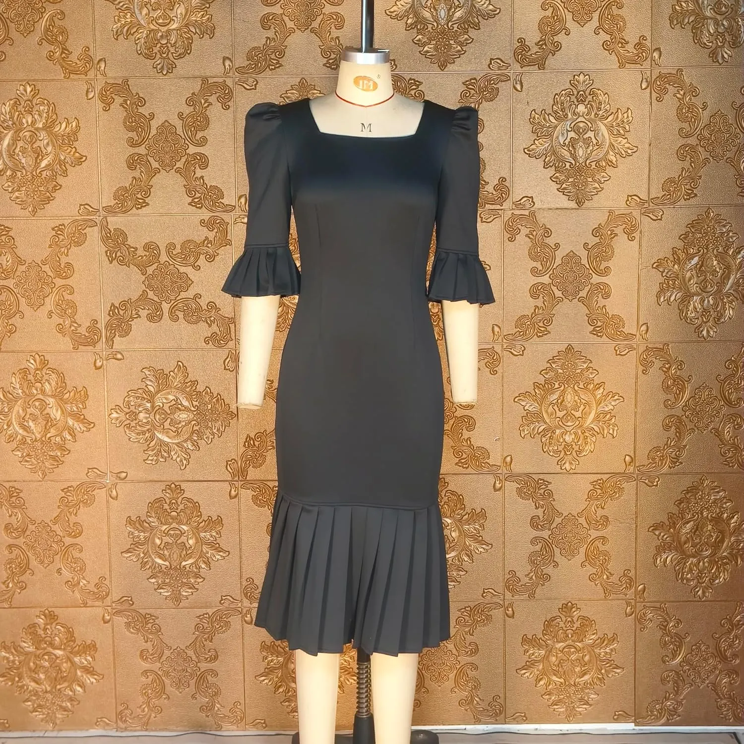 Women's Elegant Short Sleeve Bodycon Long Formal Party Evening Dress