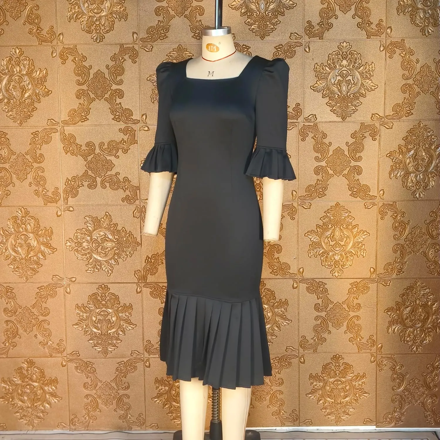 Women's Elegant Short Sleeve Bodycon Long Formal Party Evening Dress
