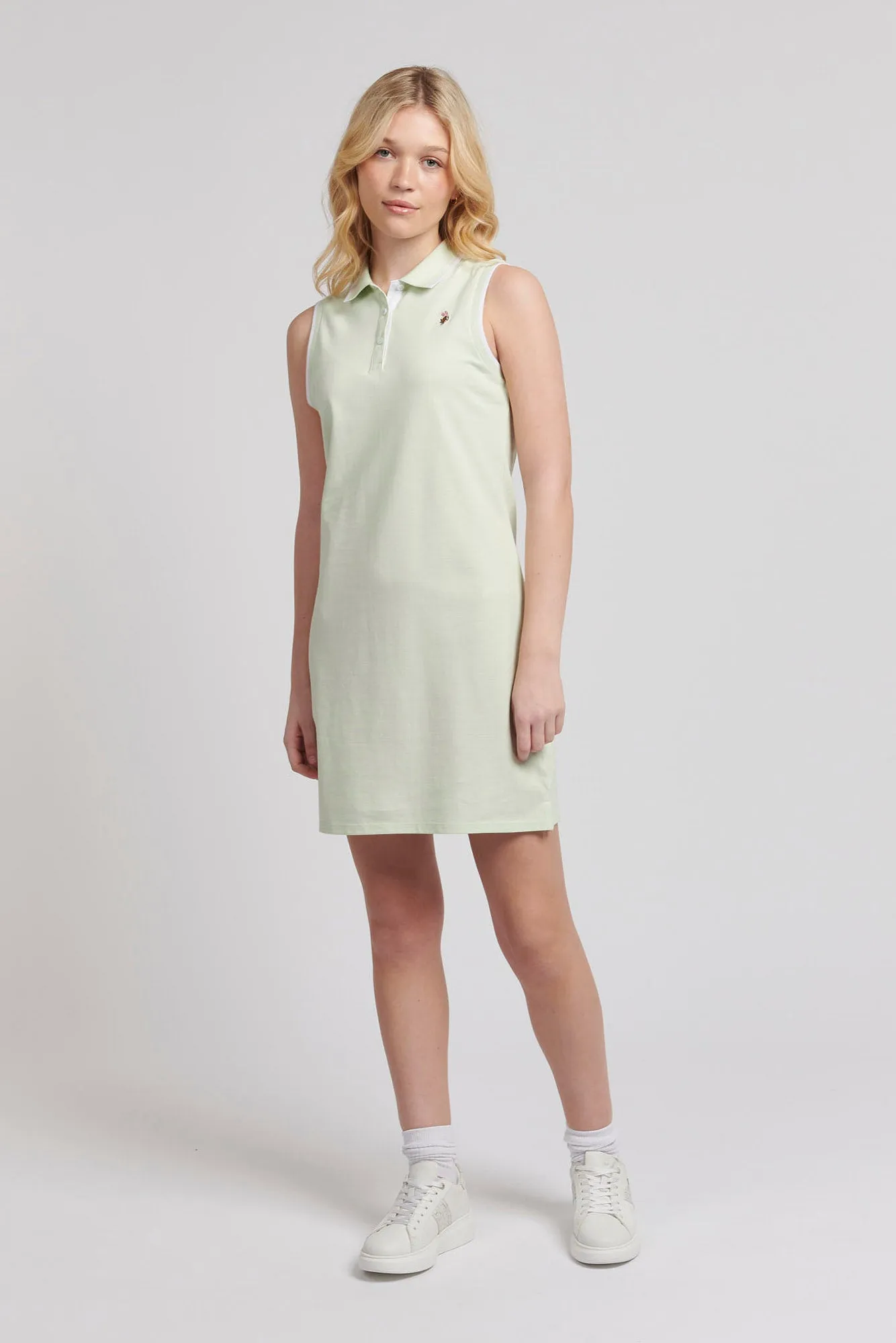 Womens Fitted Sleeveless Polo Dress in Ambrosia