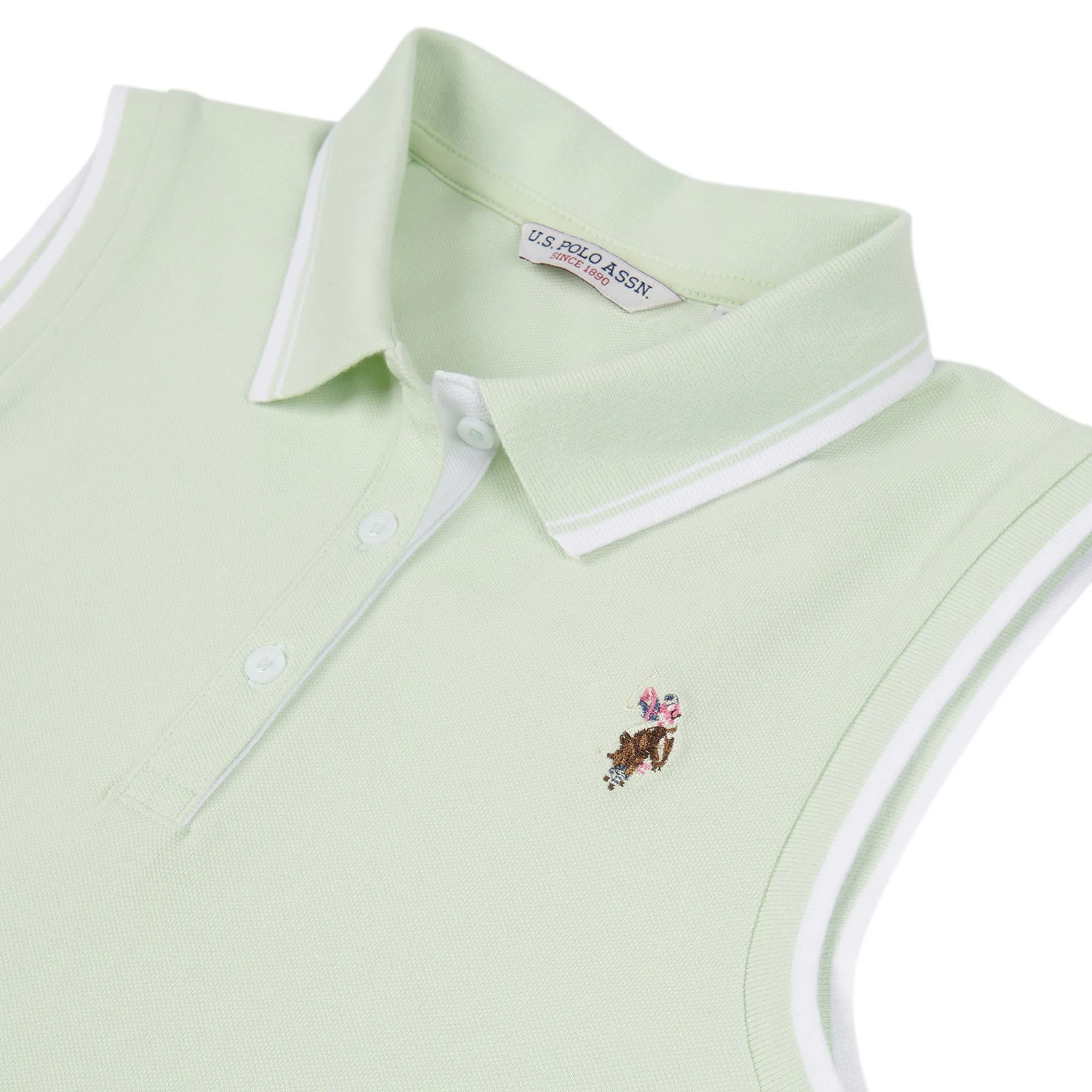 Womens Fitted Sleeveless Polo Dress in Ambrosia