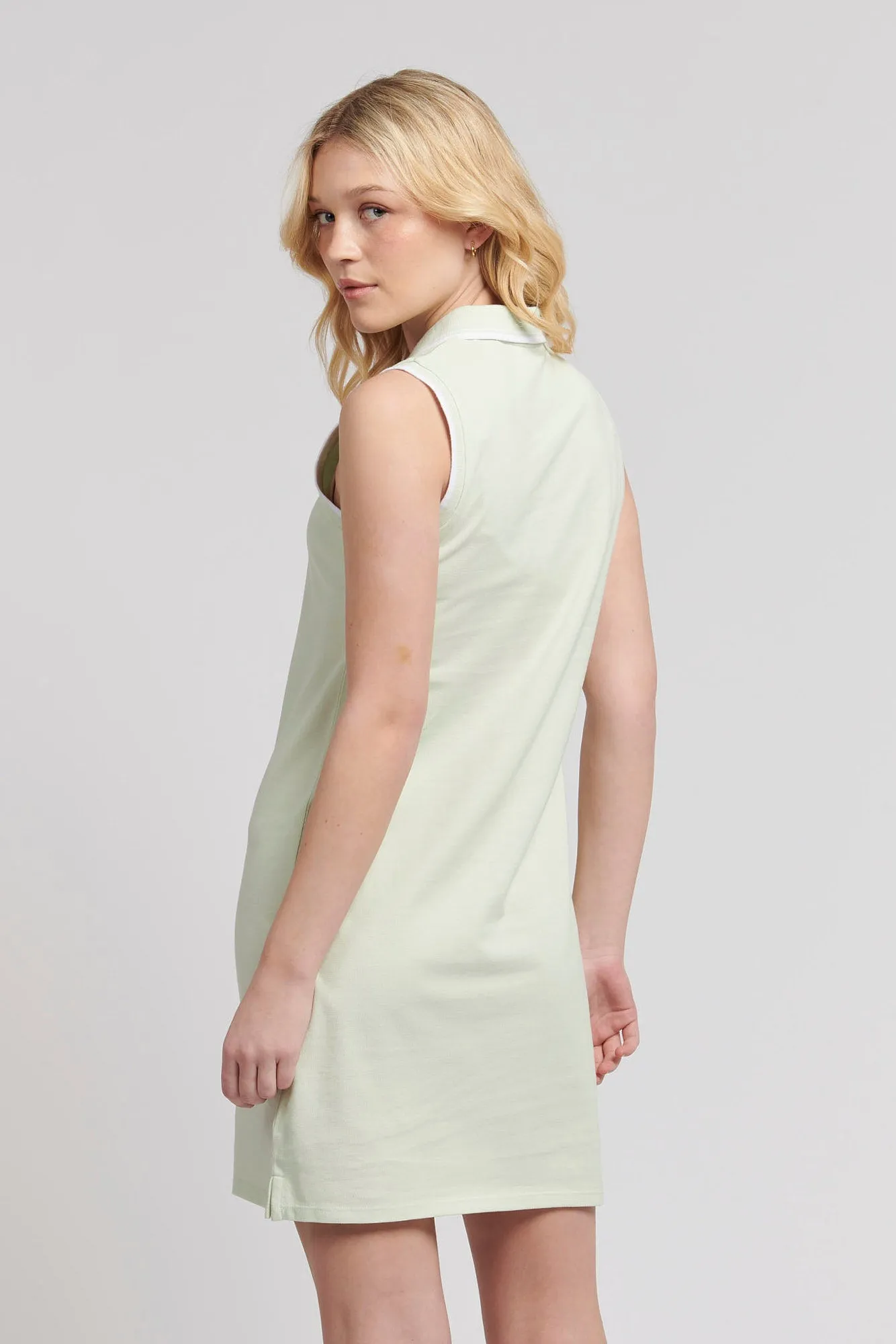 Womens Fitted Sleeveless Polo Dress in Ambrosia