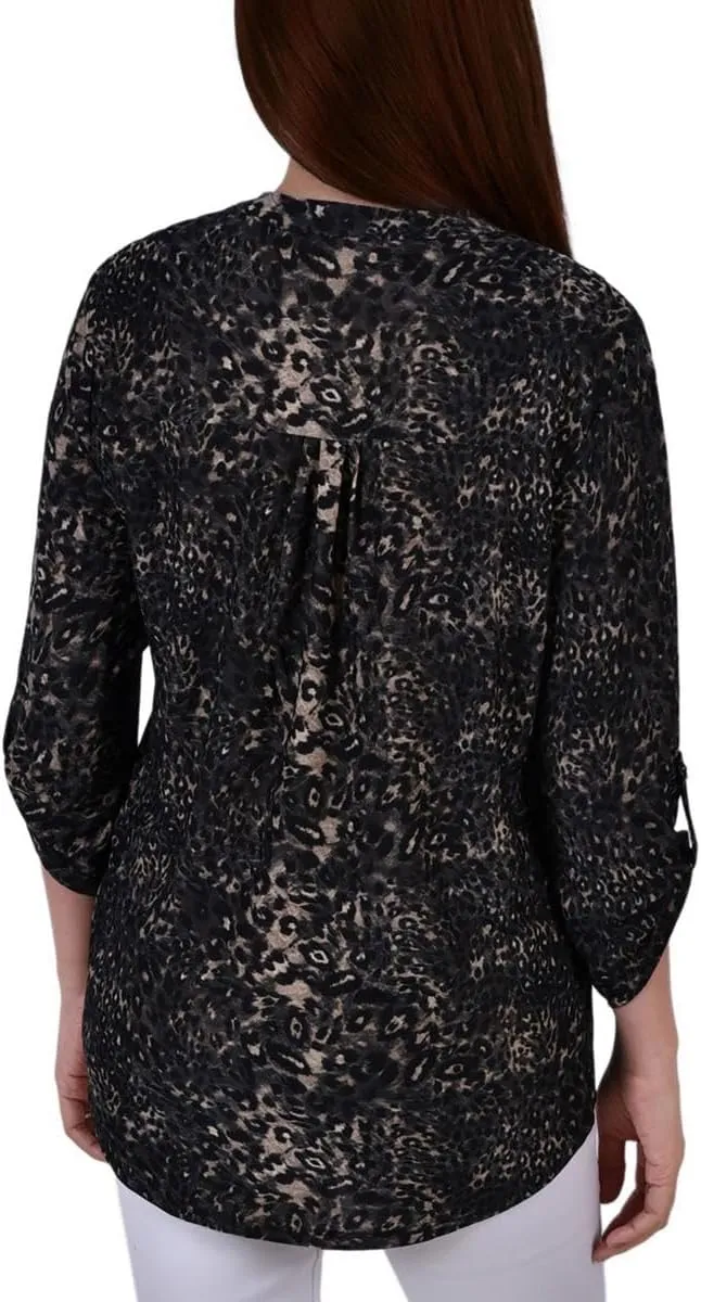 Womens Petites Pintuck Blouse