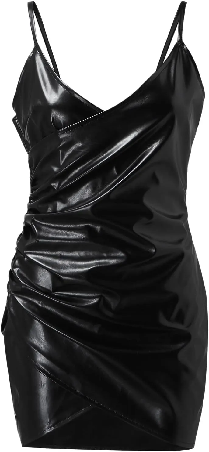 Women's Sexy Dinner Sling Party Dress Skirt Cocktail Bodycon Dress Casual Leathe Soft Lounge Evening Dresses