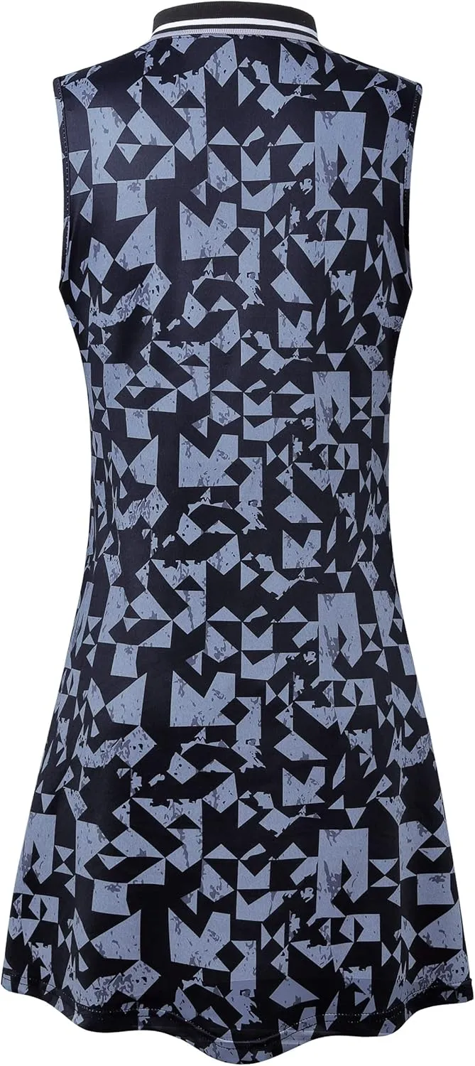 Womens Sleeveless Golf Tennis Dresses with Inner Shorts＆Pockets for Workout Exercise
