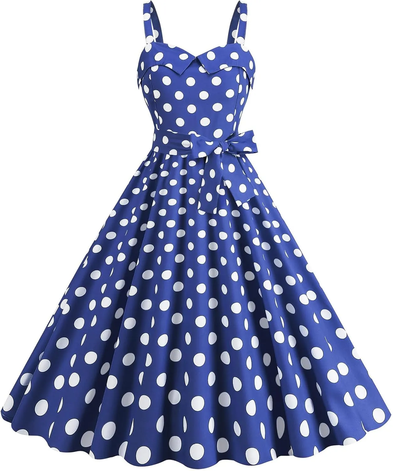 Womens Sleeveless V Neck Plaid Dot Printed Vintage Fit Dress Patchwork Cocktail Party Zipper Swing Dresses