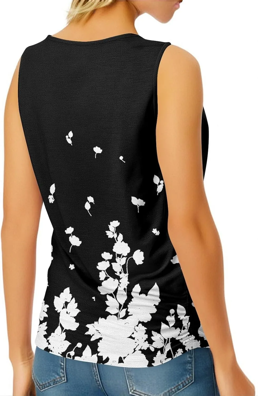 Womens Tank Tops 2025 Sleeveless Square Round Neck Ruched Spring Summer Tee Shirts Basic Outfits Trendy Clothes