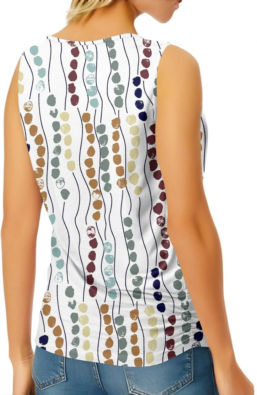 Womens Tank Tops 2025 Sleeveless Square Round Neck Ruched Spring Summer Tee Shirts Basic Outfits Trendy Clothes