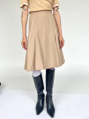 Wool Flared Camel Skirt (XS)