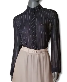 Yeohlee Sheer Pinstripe Blouse, 1990s