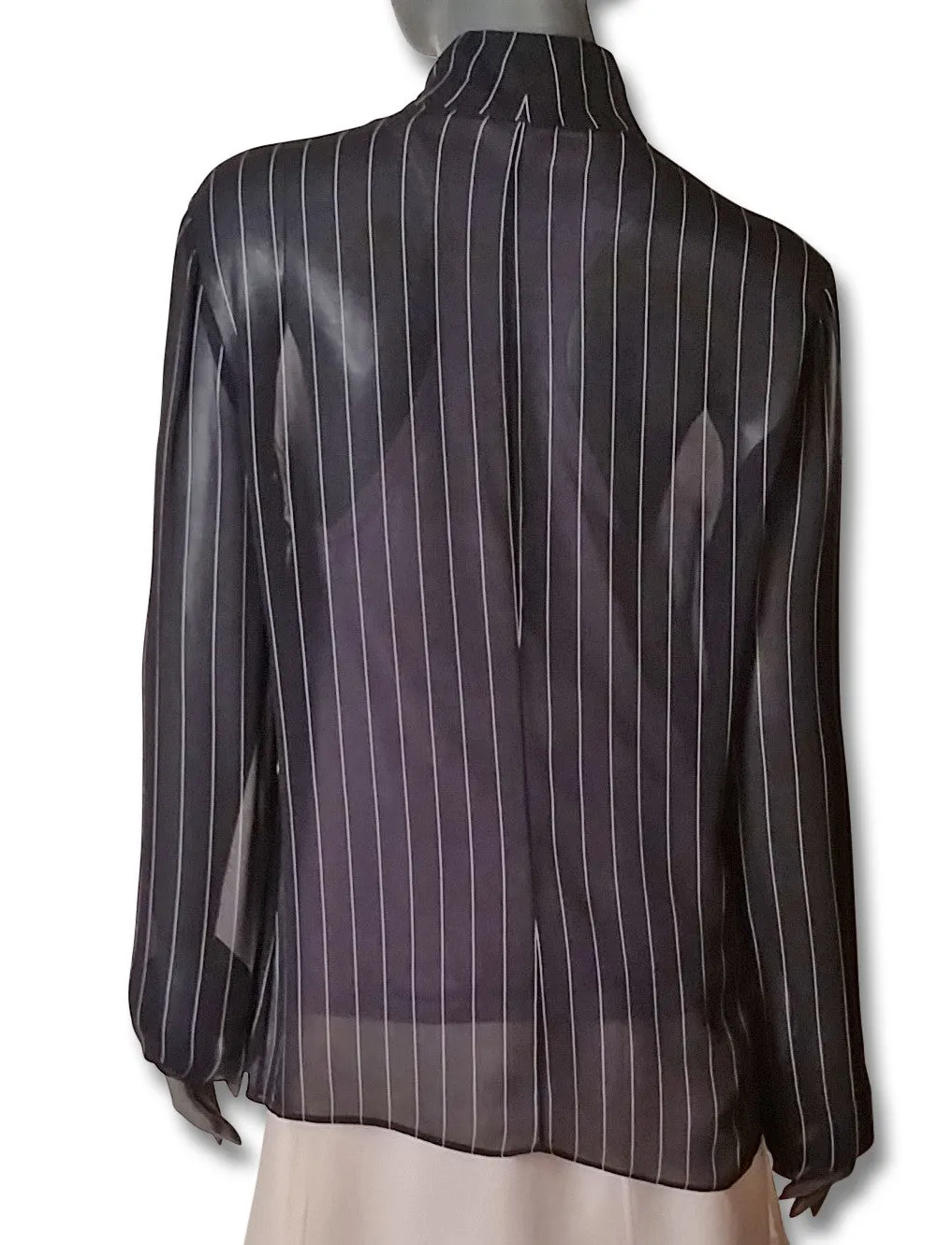 Yeohlee Sheer Pinstripe Blouse, 1990s